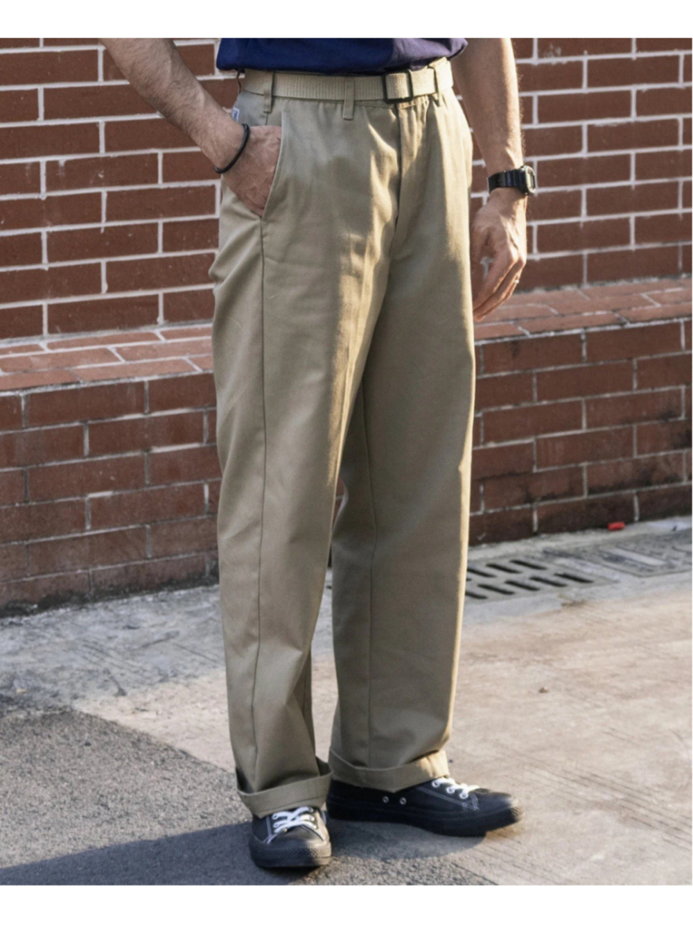 1970s Straight-Leg Work Pants Khaki Non Stock Mfg. Co W32 OLD MONEY